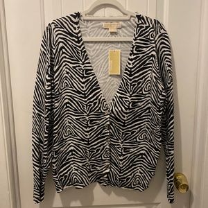 NEW with tags Michael Kors zebra cardigan